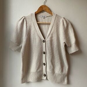 Madewell short-sleeved cotton cardigan, cream, S